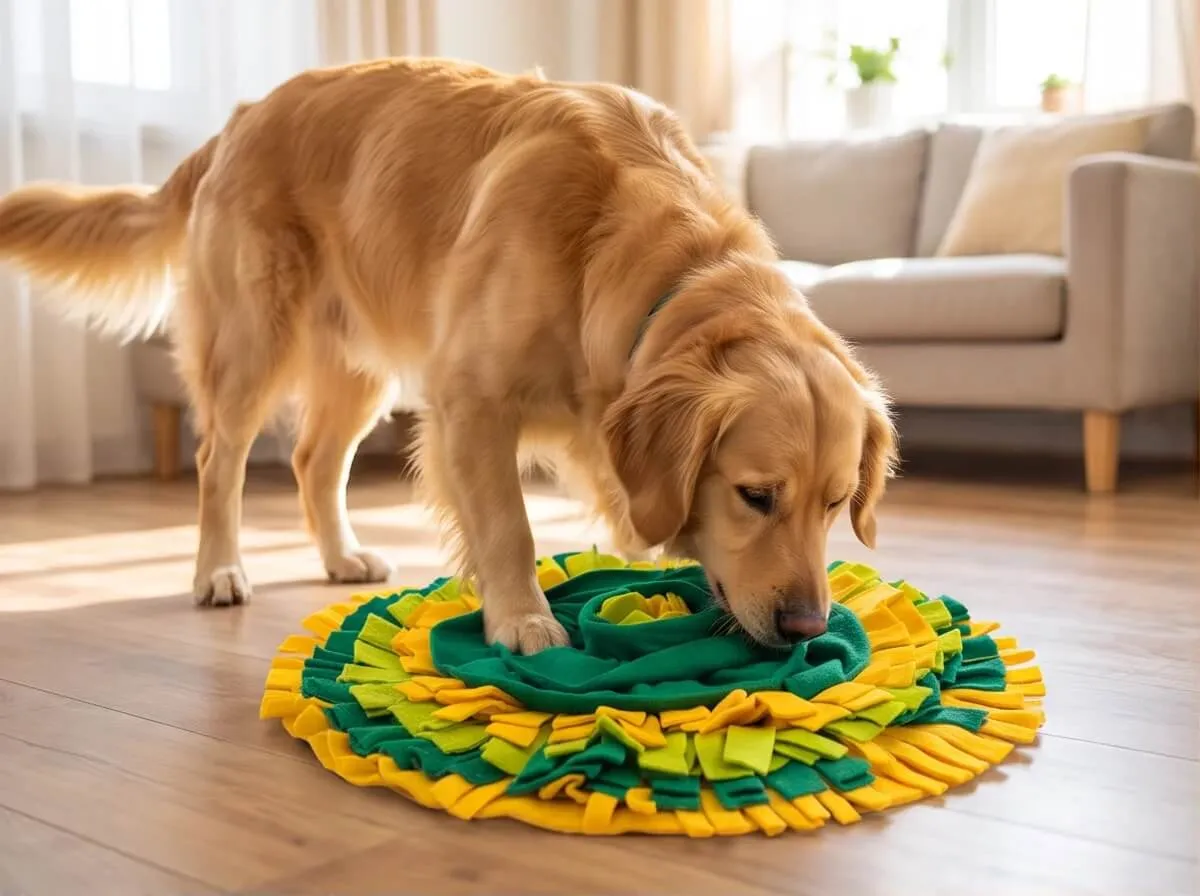 Golden retriever koklama matında ödül arıyor
